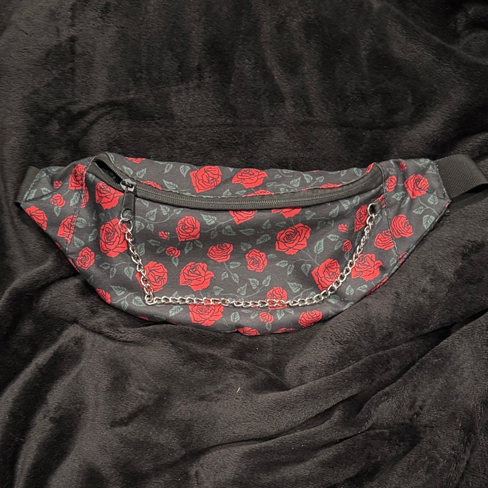 Empyre Black and Red Floral Crossbody Bag